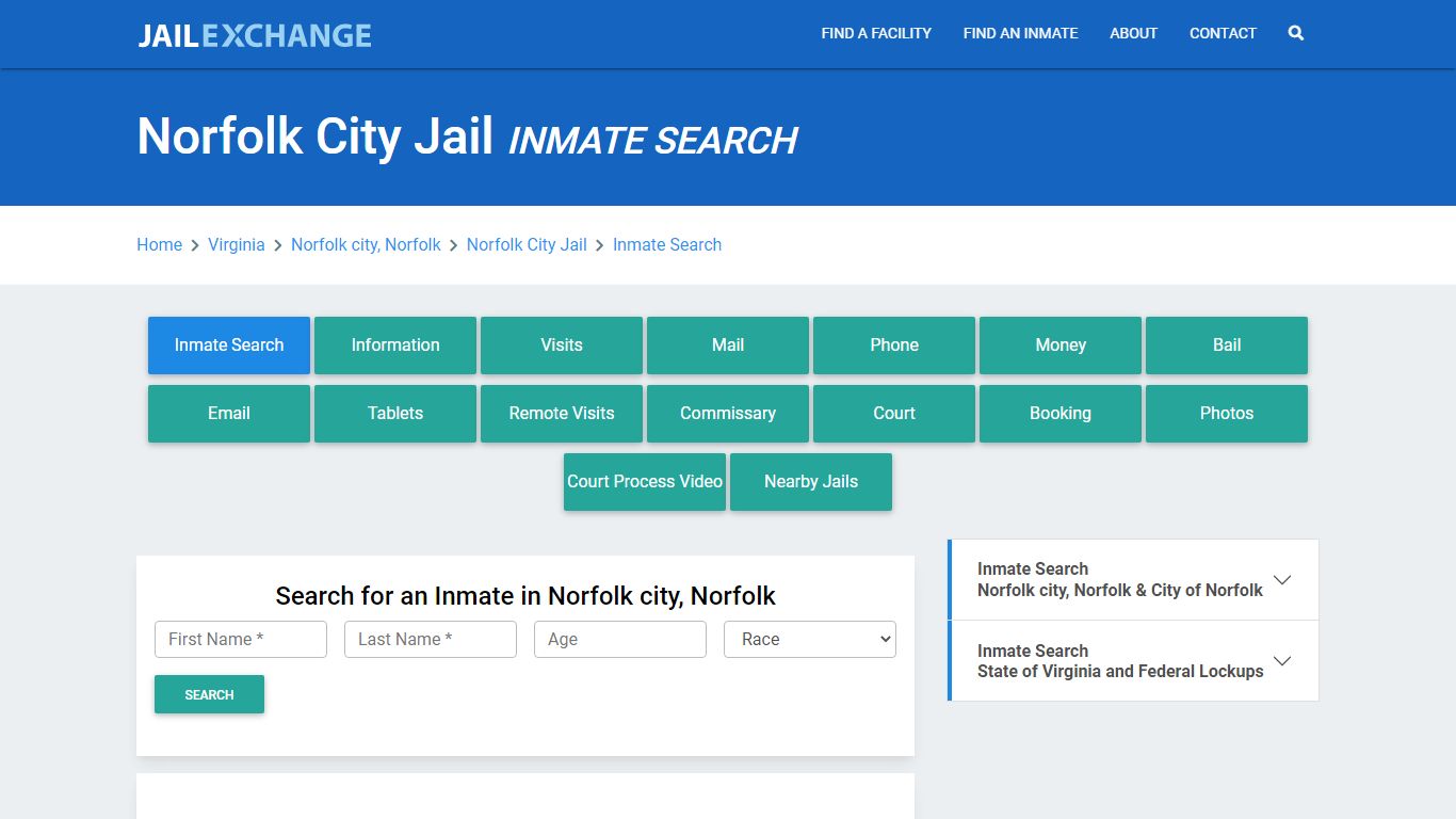 Norfolk City Jail, VA Inmate Search: Roster & Mugshots